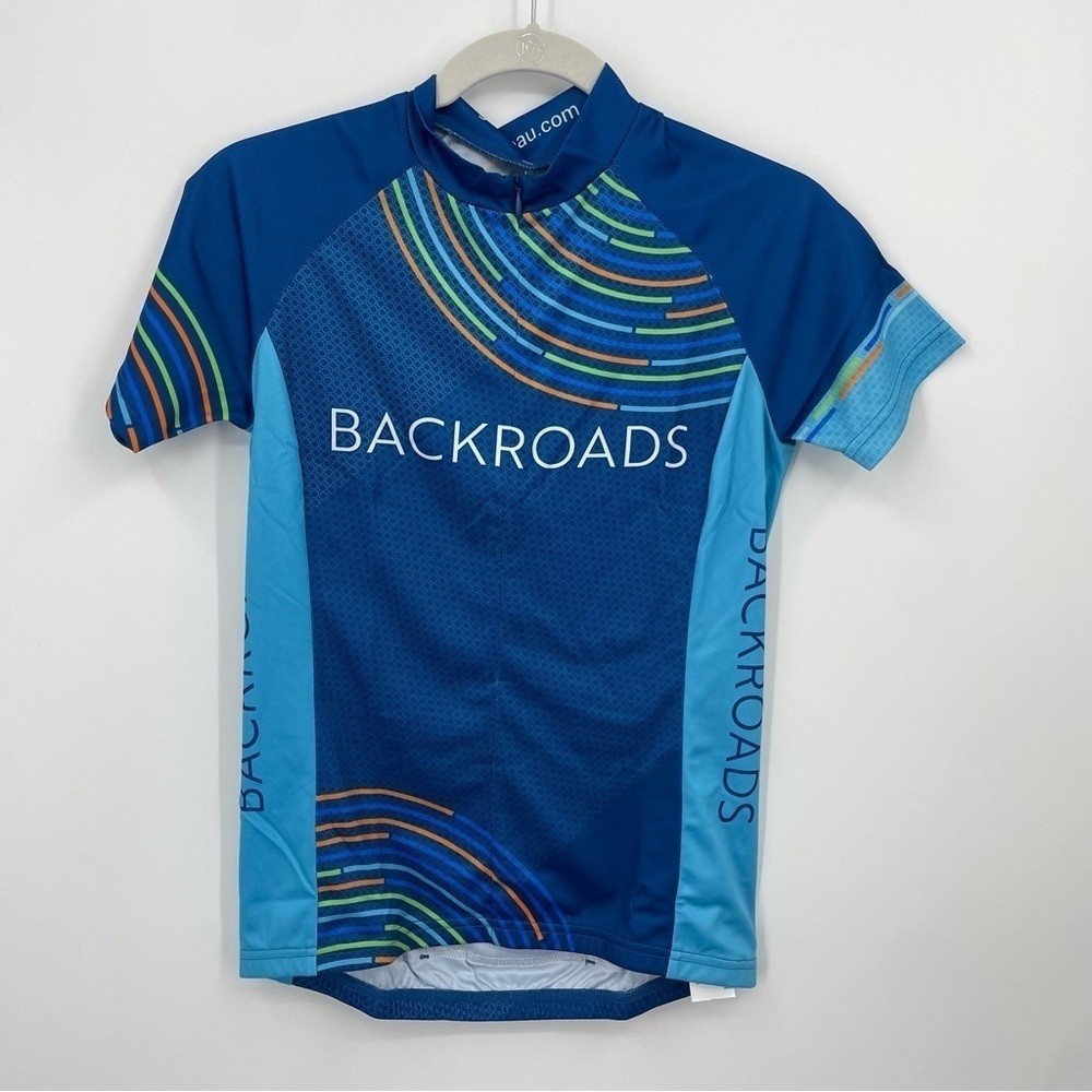 Louis‎ Garneau Women's XS Backroads Blue Cycling Sport Jersey Graphic NWT